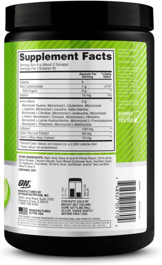Optimum Nutrition Essential Amino Energy Green Apple (270g)