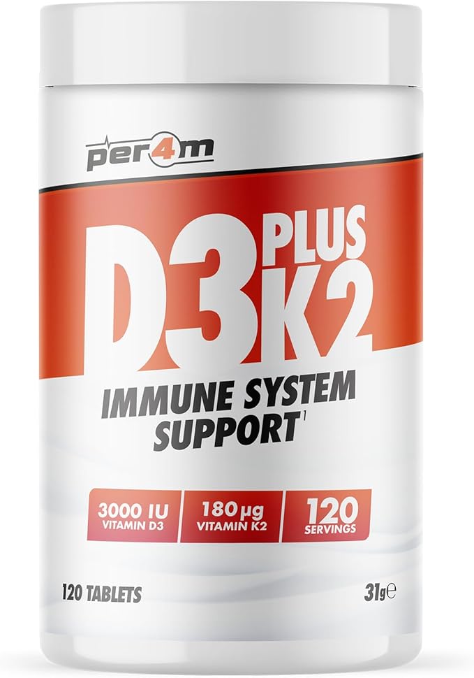Per4m Vitamin D3 Plus K2 Tablets (120 Servings)