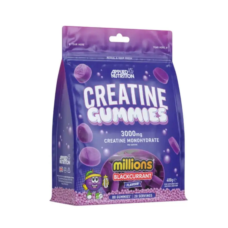 Applied Nutrition Creatine Monohydrate Gummies Millions Blackcurrant (80 Gummies, 20 Servings)
