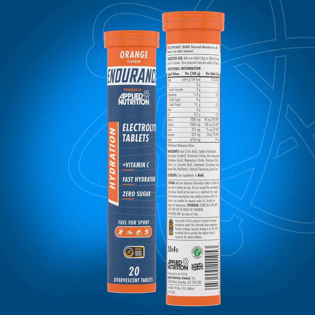 Applied Nutrition Endurance Hydration Electrolyte Tablets Orange (6 Tubes/Ctn)