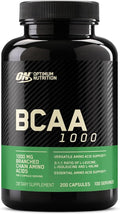Optimum Nutrition Instantized BCAA Branched Chain Essential Amino Acids Capsules, 1000mg, 200 Capsules