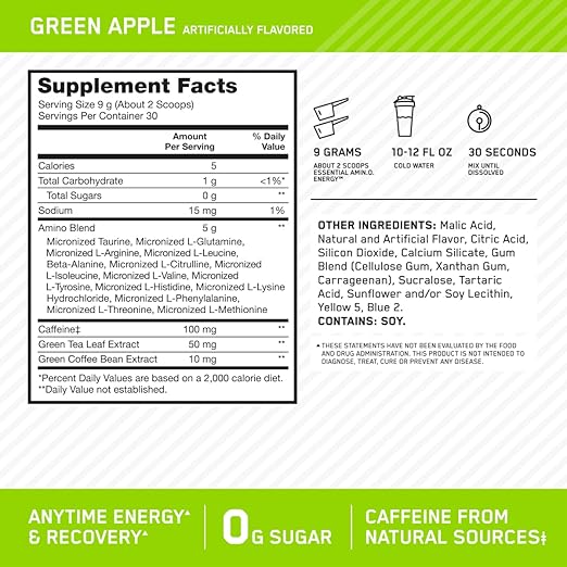 Optimum Nutrition Essential Amino Energy Green Apple (270g)