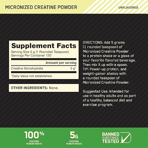 Optimum Nutrition Micronized Creatine Powder Unflavored