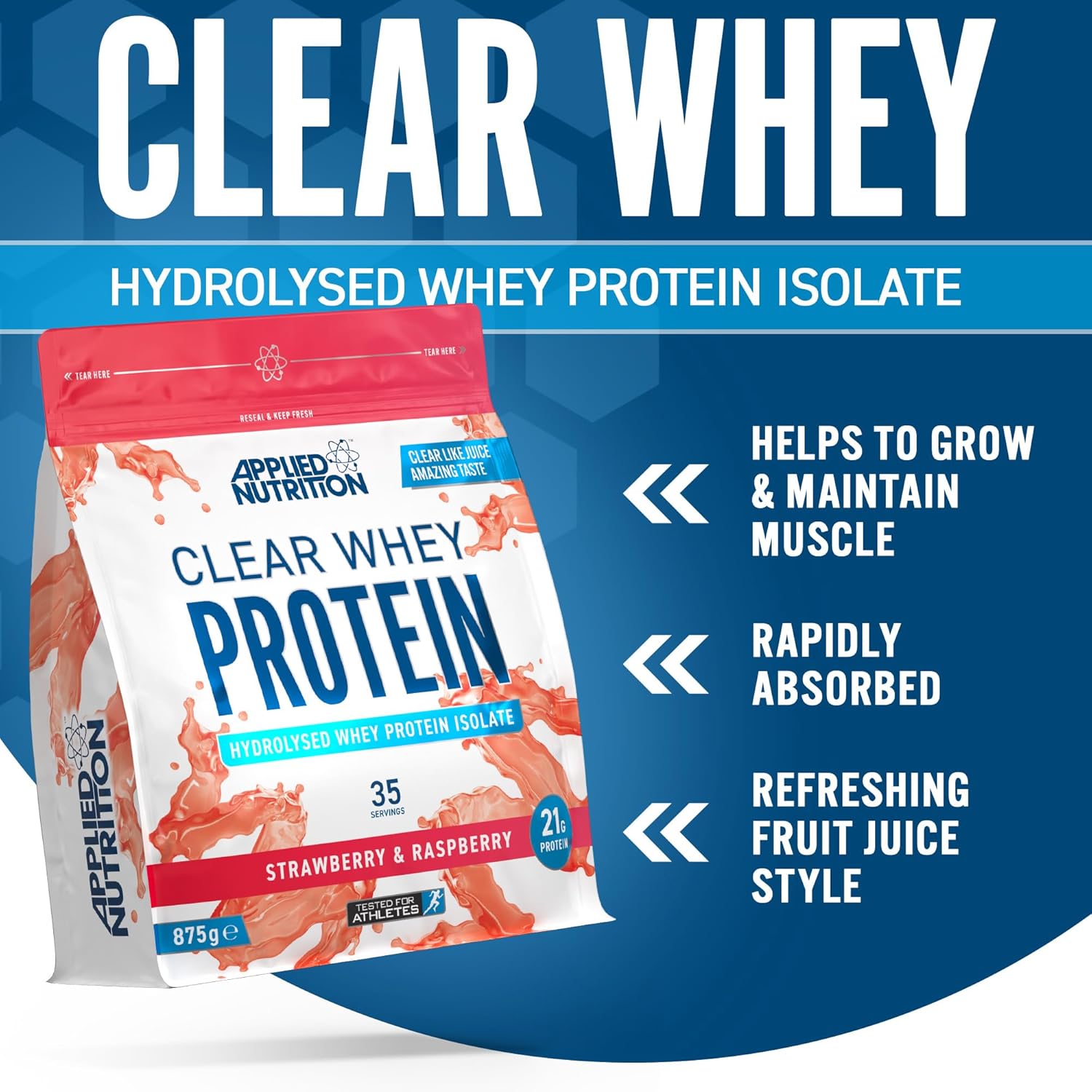 Applied Nutrition Clear Whey Protein Strawberry & Raspberry (250g, 10 Servings)