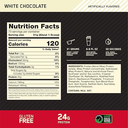 Optimum Nutrition Gold Standard 100% Whey White Chocolate (5LBS)