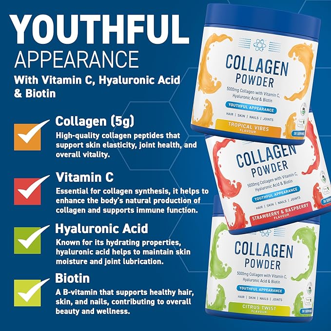 Applied Nutrition Collagen Powder Strawberry & Raspberry (165g, 30 Servings)