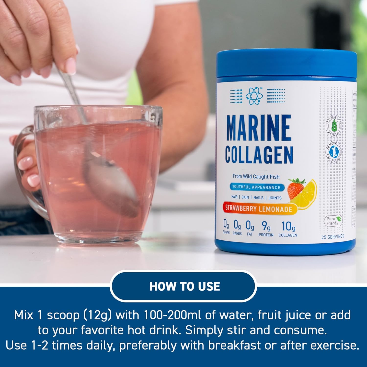 Applied Nutrition Marine Collagen Strawberry Lemonade (300g)