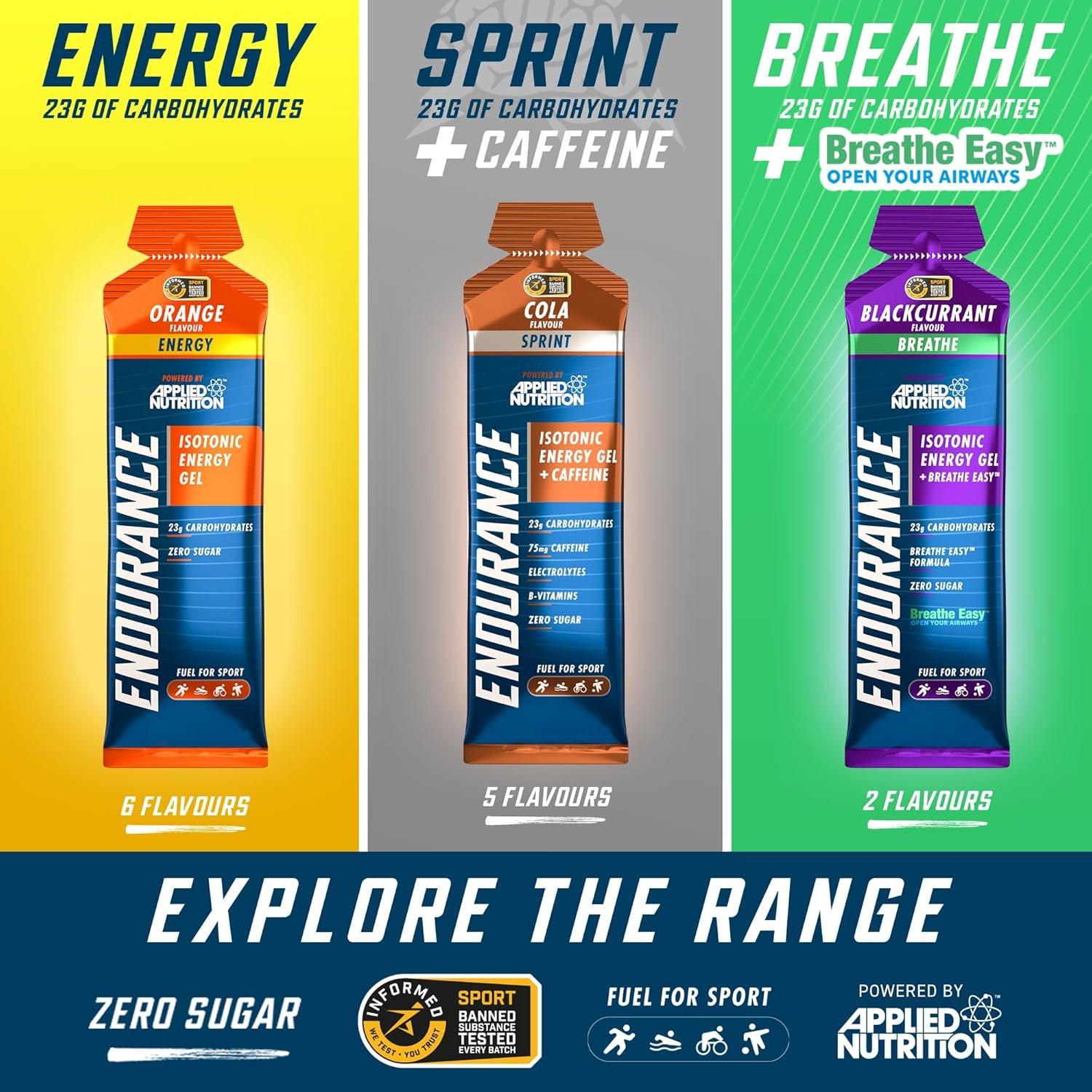 Applied Nutrition Breathe Isotonic Energy Gel Cola (20x60ml)
