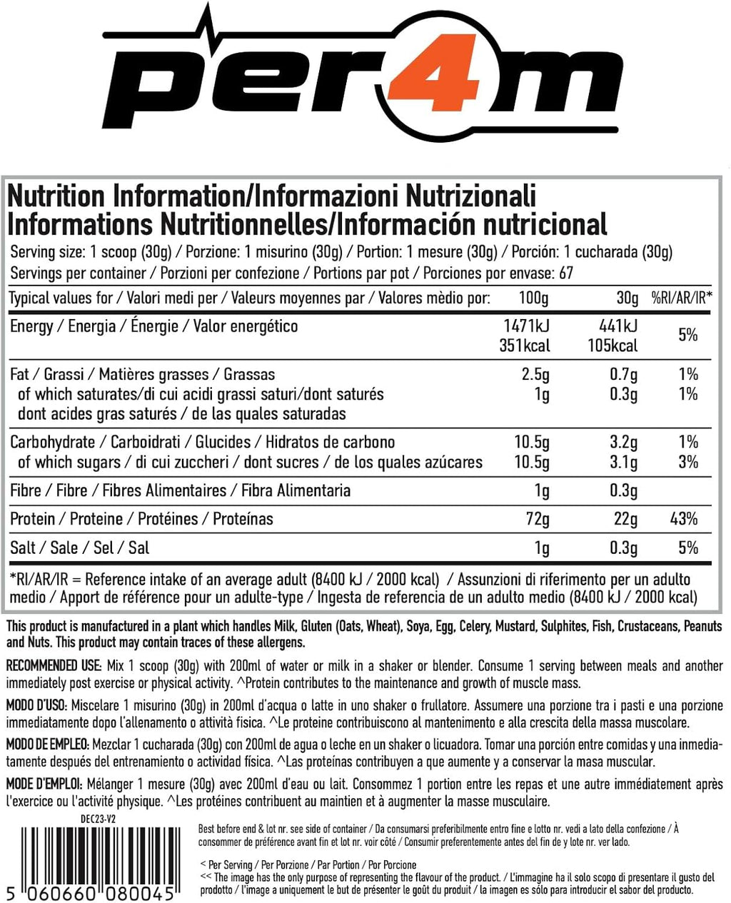 Per4m Whey Protein Vanilla Creme (67 Servings)