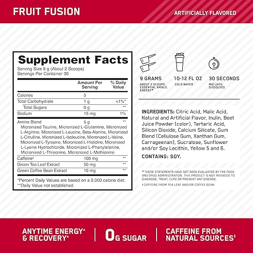 Optimum Nutrition Essential Amino Energy Fruit Fusion (270g)