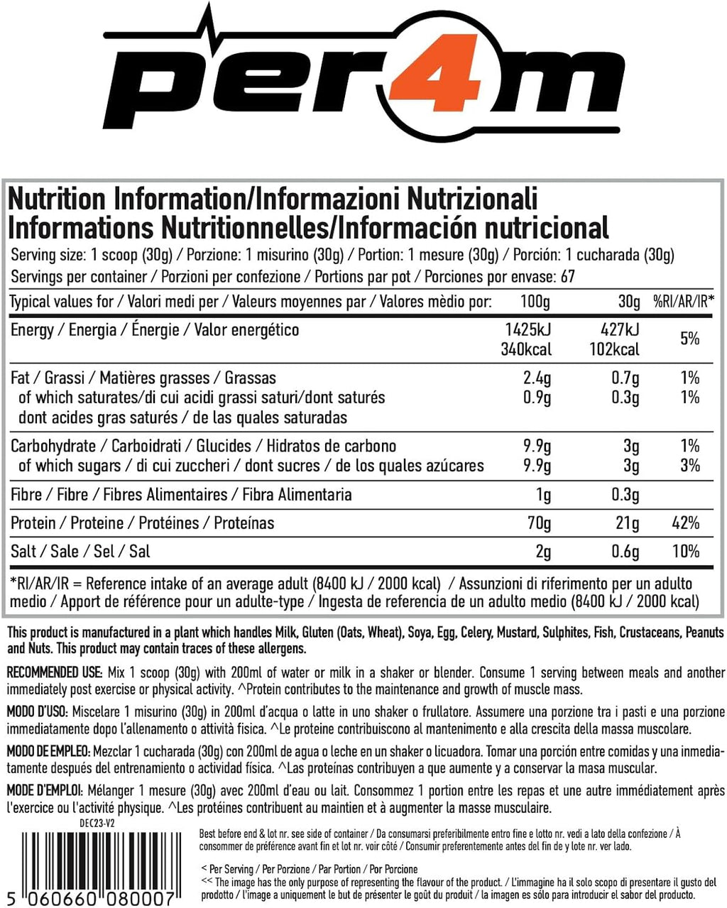 Per4m Whey Protein Double Chocolate (67 Servings)