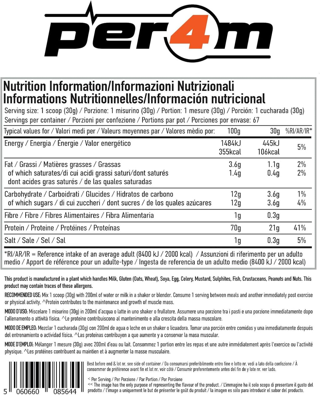 Per4m Whey Protein Chocolate Mochaccino (67 Servings)