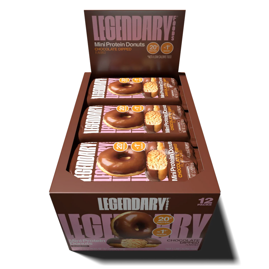 Legendary Foods Chocolate Dipped Protein Donuts (Box of 12)