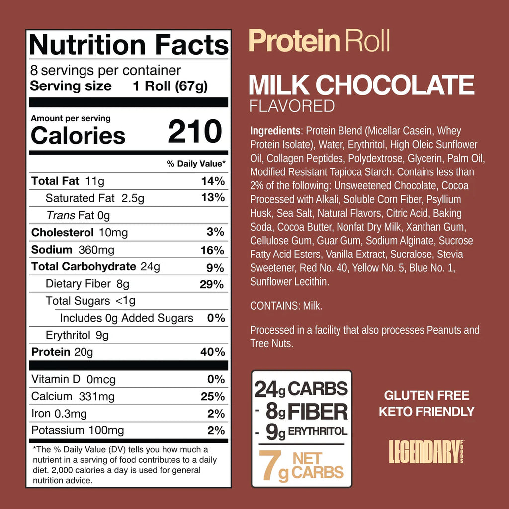 Legendary Foods Milk Chocolate Protein Sweet Roll (Box of 8)