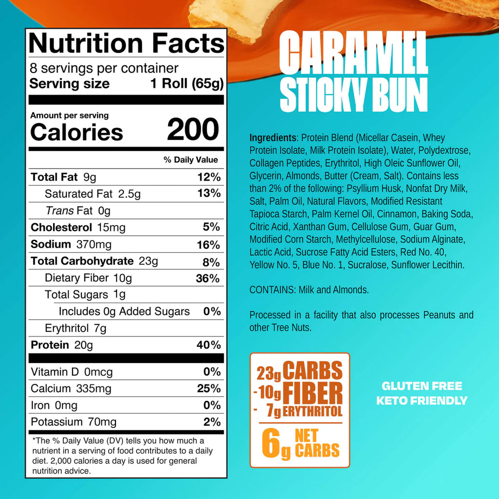 Legendary Foods Caramel Sticky Bun Protein Sweet Roll (Box of 8)