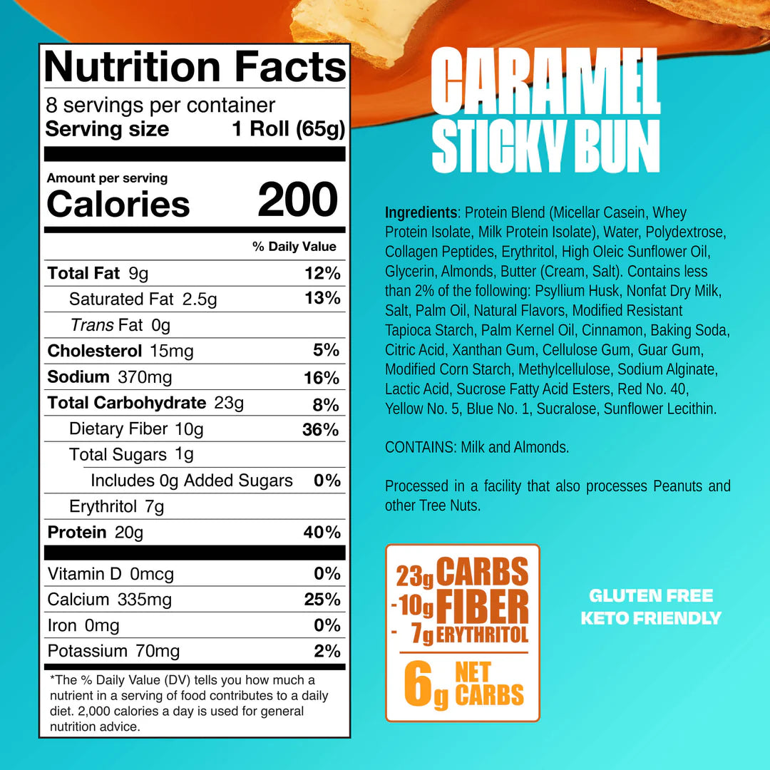 Legendary Foods Caramel Sticky Bun Protein Sweet Roll (Box of 8)