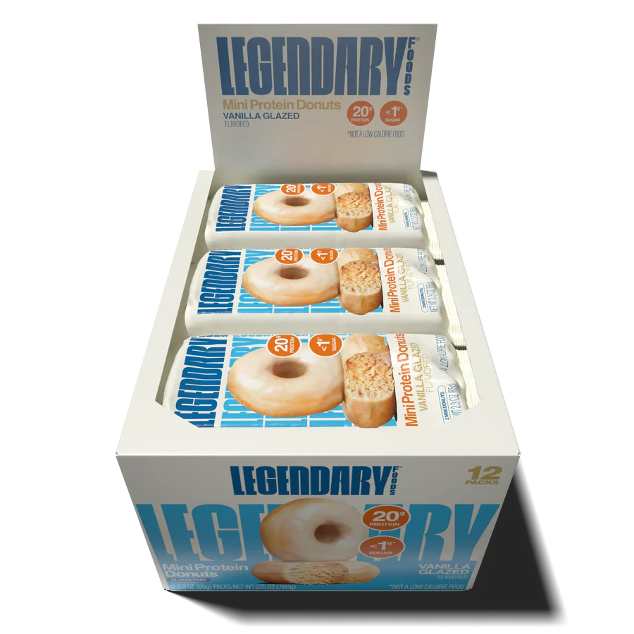 Legendary Foods Vanilla Glazed Protein Donuts (Box of 12)