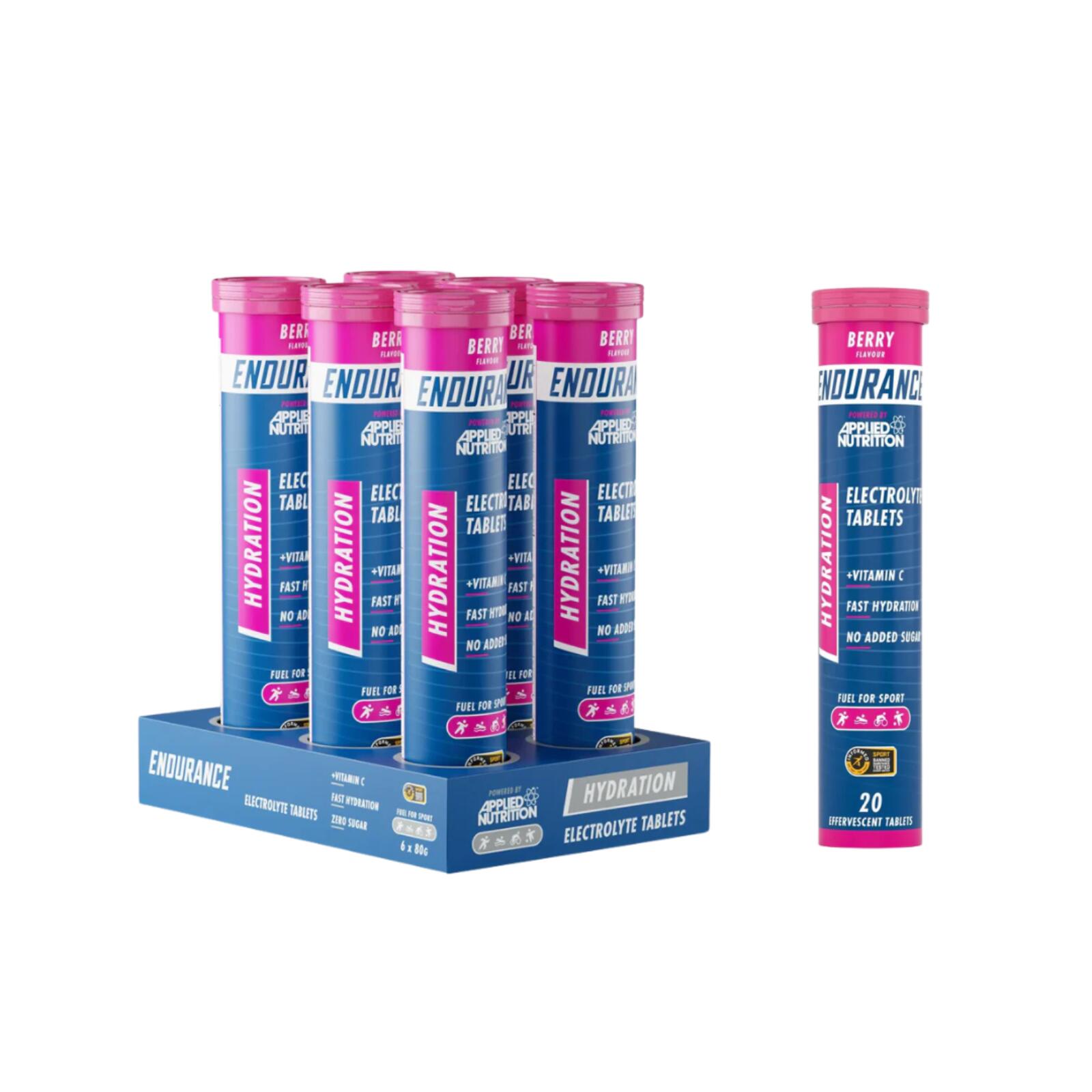 Applied Nutrition Endurance Hydration Electrolyte Tablets Berry (6 Tubes/Ctn)